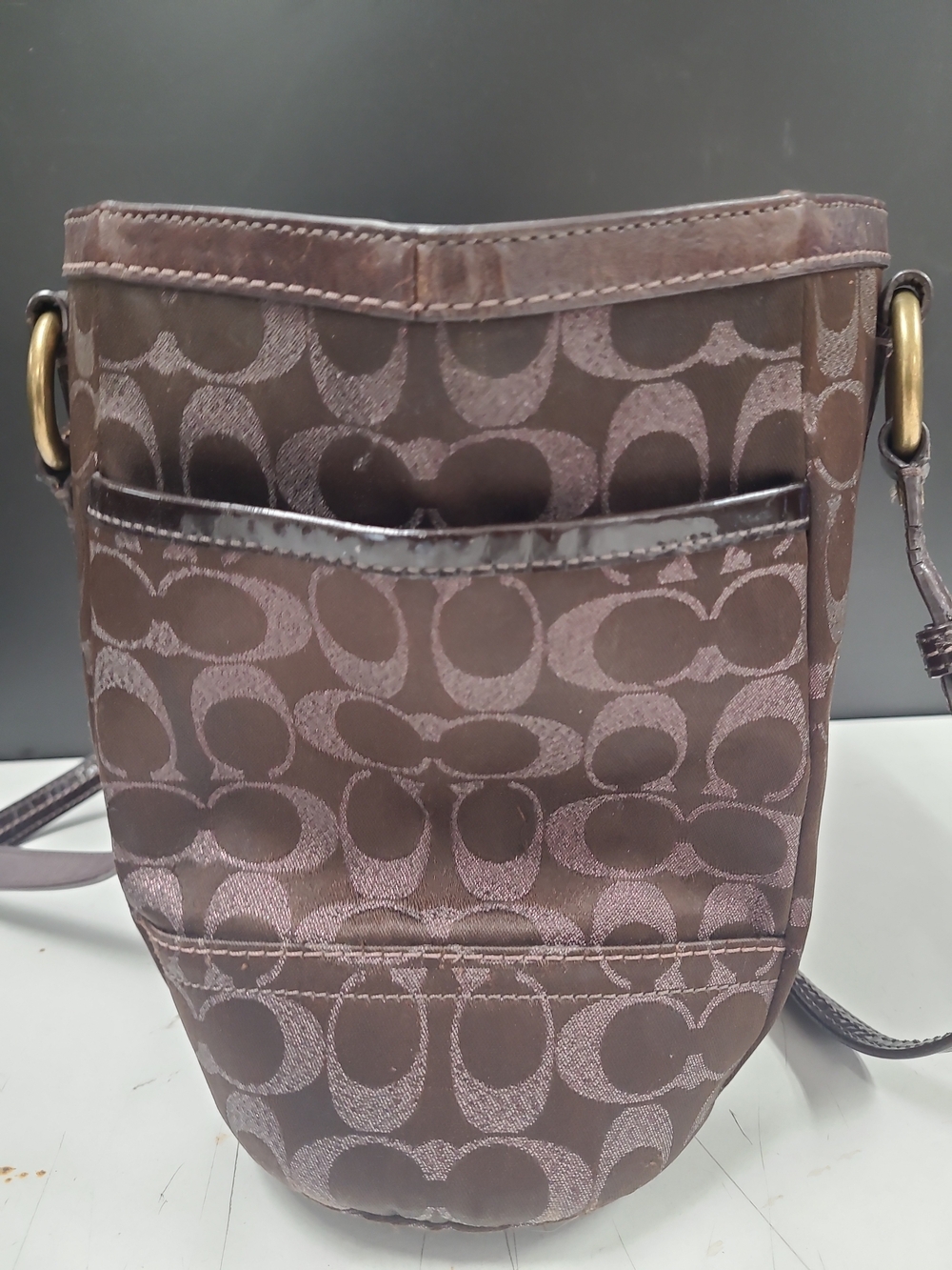 Coach Brown Lurex Jacquard Leather Signature Tote Bag Coach Brown H0867-F12853 - Picture 9 of 16